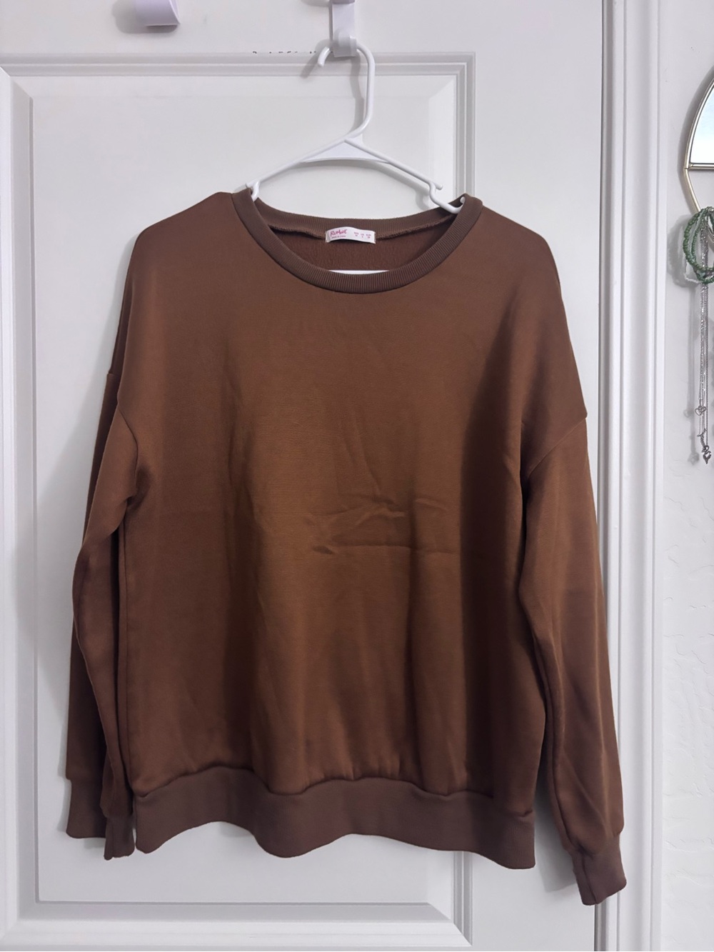 ROMWE Brown Crewneck Sweatshirt